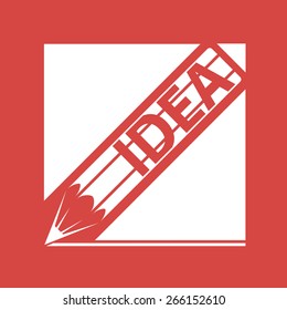 Logo pen with the inscription idea. Vector image.
