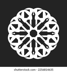 The logo of the pen that forms the ornament