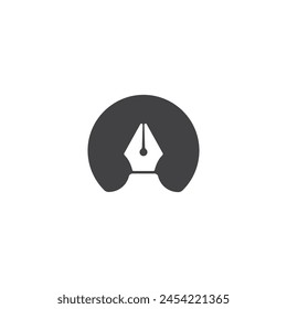 Logo pen tool circle with blank background