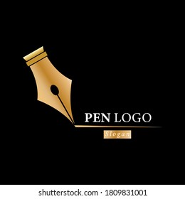 Logo pen. Vector illustration for for logo, brand, sticker or emblem. Stock image isolated on a white background.
