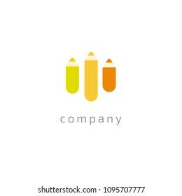 Logo pencil for design template. Modern office equipment vector element. Art, paint, inspiration, creative agency logotype. Imagination concept web sign. Vector illustration, Graphic Design 