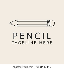 logo pencil icon line art design vector illustration