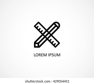 logo pencil and ruler