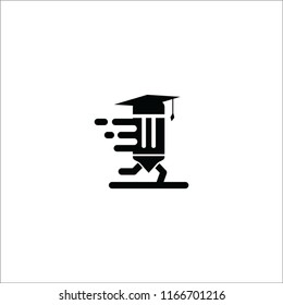 logo pencil run vector eps