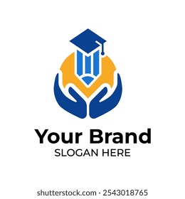 The logo of a pencil with a toga hat, symbolizes the brilliant idea of ​​education