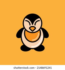 Logo de un pingüino combinado con un huevo. Diseño de logotipo sencillo para restaurantes u otros campos