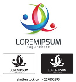  Logo people concept , easy to change color to suite your needs .