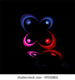 Logo of people in cycle with holding hands, vector