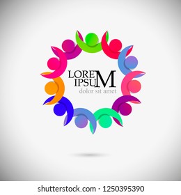 Logo people hold hands. Vector