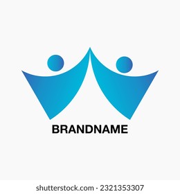 Logo-Leute, die Händchen halten, Logo-Marke menschlich