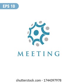 logo People Meeting Simple and Elegant