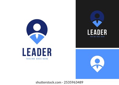 Logo of people with point design vector template illustration
