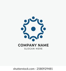 A Logo of people sitting face to face engaged in discussion or meeting. Vector Illustration