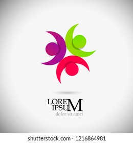 Logo people together. Vector