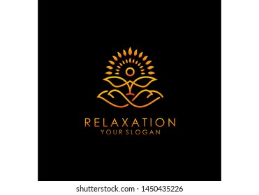 Logo of people's meditation vector