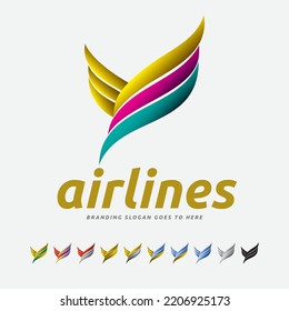 Logo is perfect for royal flag, airlines, travel agency, aviation, holiday, happy new year, greetings, international festival and for aeronautics air force company.