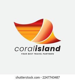 Logo is perfect for travel, marine products, coral ornament, jewelry shop, mineral resources and for pottery, ceramic, porcelain or clay craft collection.