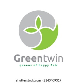 Logo is perfect for twin and happy pair on the natural example, botanical garden, herbal company, tree plantation, environmental campaign, natural spa, yoga, meditation, medication and for gardening.