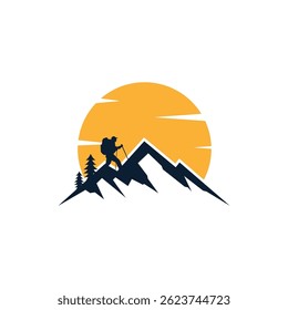 Logo de una persona escalando una montaña