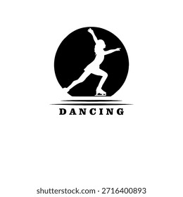 ein Logo einer auf Rollschuhen tanzenden Person