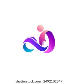 logo of a person doing swimming, sports icon, 3d colorful