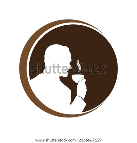 logo of a person drinking coffee,vector illustration symbol design