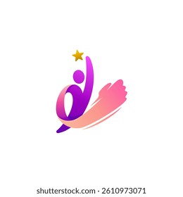 logo of a person reaching for the stars with enthusiasm