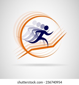 Logo person running. Vector image