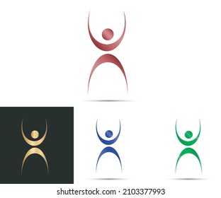 A logo for a person who practices sports, this logo can be used in all kinds of sports, available in several colors, blue, red, green, and gold .