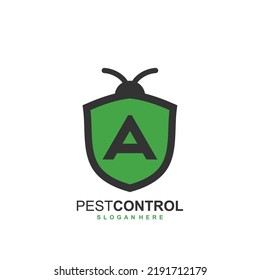 Un logotipo con el concepto de protección contra plagas