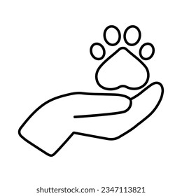 The logo of pet care. Symbols of the sign of the animal care logo