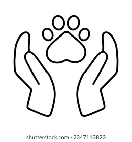 The logo of pet care. Symbols of the sign of the animal care logo