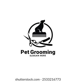 Logo for pet hair salon  pet hairdressing and grooming shop  shop for dogs and cats