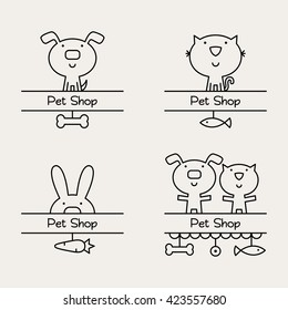 Logo. Pet shop. Vector illustration.