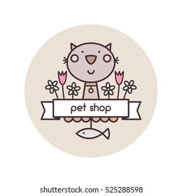 Logo. Pet shop. Vector illustration.