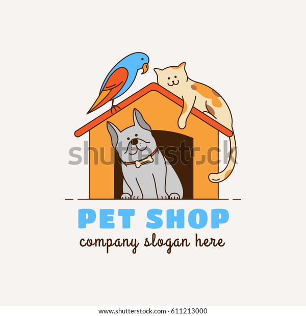 Logo Pet Shop Veterinary Clinic Animal Stock Vector (Royalty Free