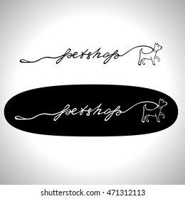 Logo for the pet store animals. It can be used for design pet shop.
