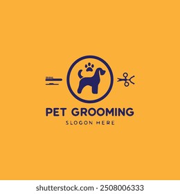 logo for pet styling and grooming shop, hair salon, pet store for dogs and cats, web site design. Vector illustration