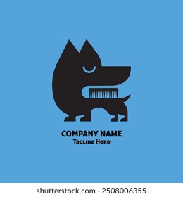 logo for pet styling and grooming shop, hair salon, pet store for dogs and cats, web site design. Vector illustration