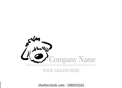 logo pet vector logo template of pet shop or veterinary clinic with dog logo pet dog happy cute love animal white breed hound isolated black paw abstract puppy head species sign business race smiling