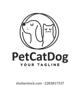 Logo pets cat and dog Concept Design, Creative Symbol, Icon