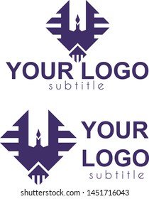 logo phoenix bird square purple