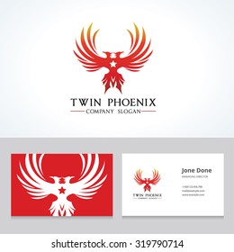 Logo phoenix,Phoenix logo,Eagle logo,Business card,Vector logo template
