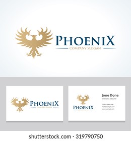 Logo phoenix,Phoenix logo,Eagle logo,Business card,Vector logo template