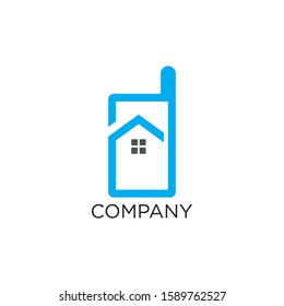 logo phone home design vectoricon