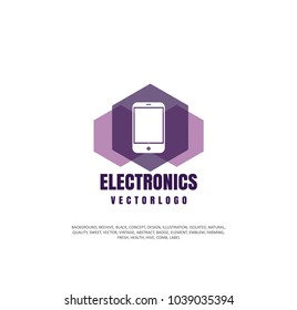 logo, phone, silhouette of object. Vector illustration