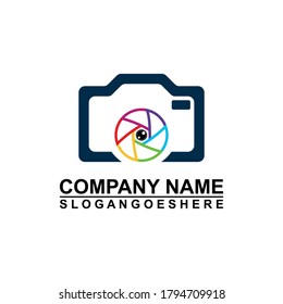 Logo-Fotokamera-Auge, Digital-Vision kreatives Symbol-Konzept. Cctv, Video-Überwachung abstrakte Business-Logo-Idee. Corporate Identity Logotype, Firmengrafik-Design-Tamplate