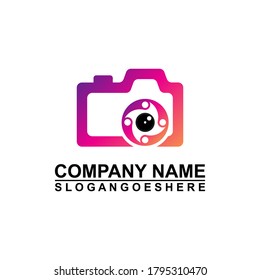Logo-Fotokamera-Auge, Digital-Vision kreatives Symbol-Konzept. Cctv, Video-Überwachung abstrakte Business-Logo-Idee. Corporate Identity Logotype, Firmengrafik-Design-Tamplate