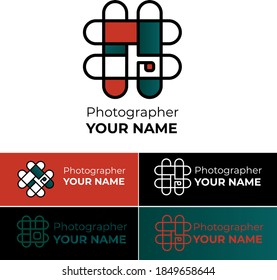 Logo Photo. Logotype for a photograher. Contrast colour palette