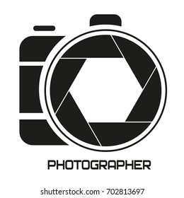 logo for a photographer. camera, aperture.icon. vector.